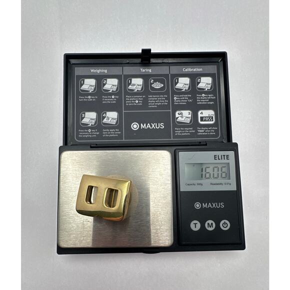 Vintage 80s Heavy Gold Tone Initial Letter B Brooch Pin Minimalist Modern - Picture 7 of 8